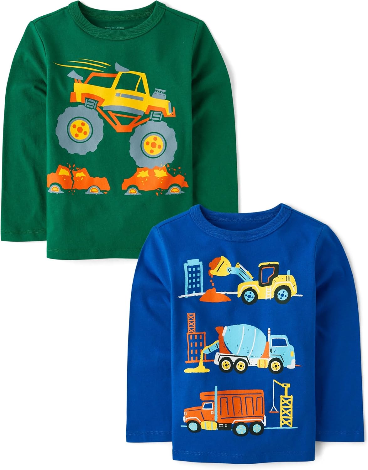 Dino and Shark Long Sleeve Graphic T-Shirts for Boys 2 Pack