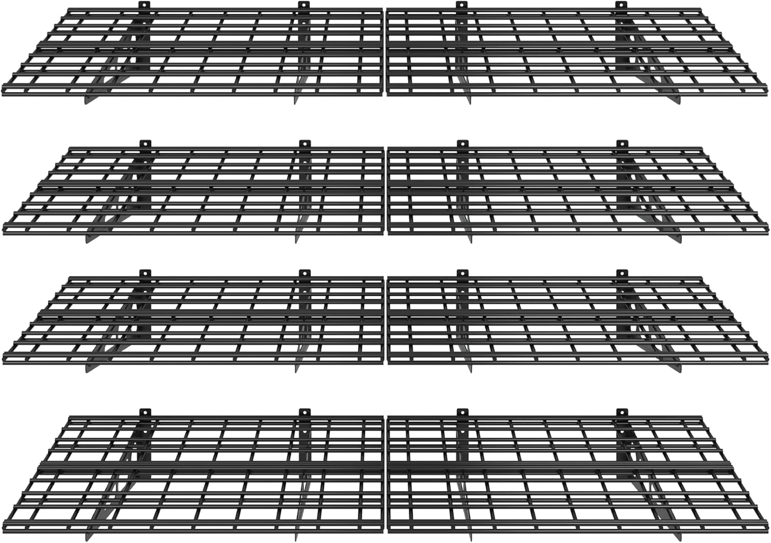 FLEXIMOUNTS Wall Shelf Garage Storage Rack - 4-Pack 2x6ft Black
