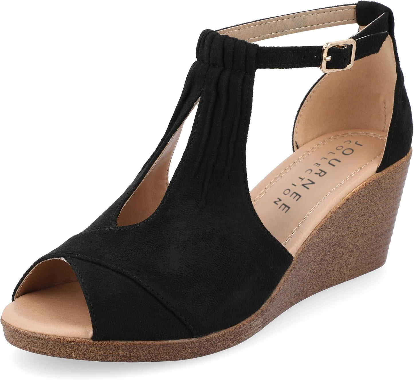 Journee Collection Comfort Sole Ankle Strap Wedges for Women