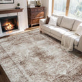 Brown Washable 5x7 Area Rugs for Living Room and Bedroom