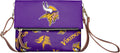 FOCO NFL Team Logo Foldover Purse Handbag Tote - Compact Game-Day