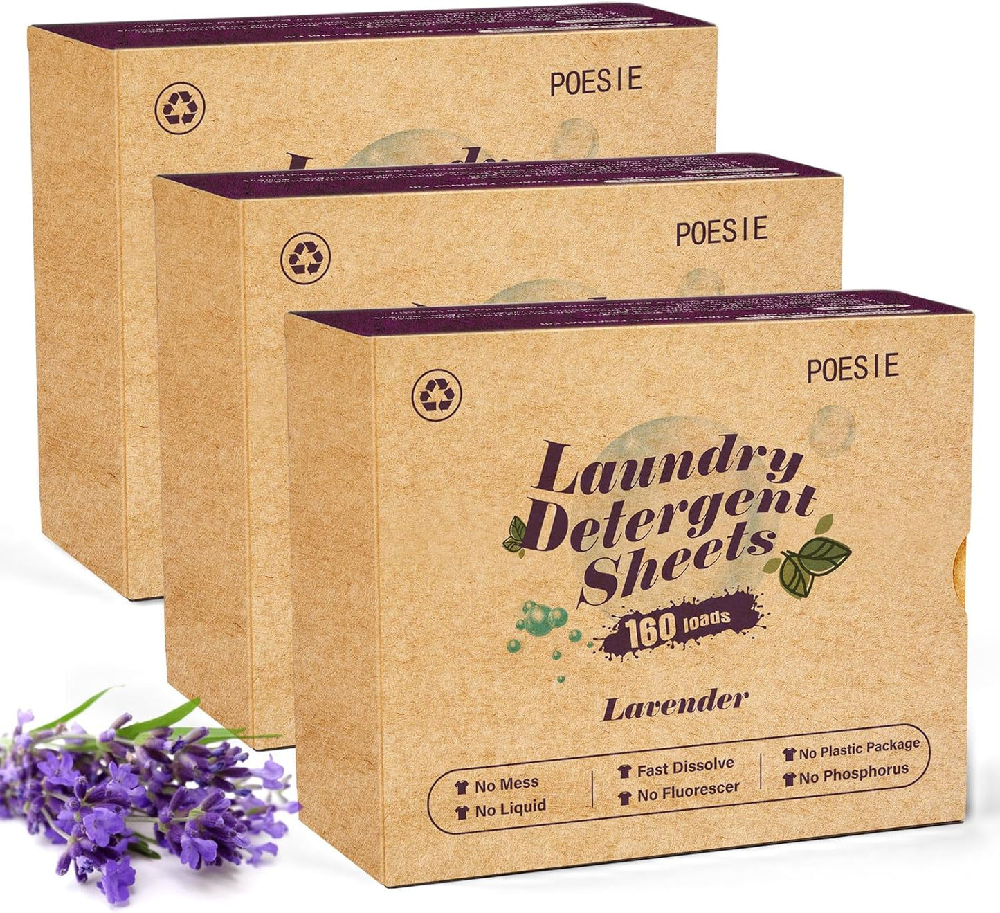 Poesie Laundry Detergent Sheets Lavender Scent for Easy Cleaning