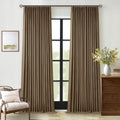 Dutch Cocoa Blackout Linen Curtains 108 in Long Pinch Pleat