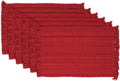 DII Variegated Tabletop Placemat Set 6-Pack, Tango Red - Durable