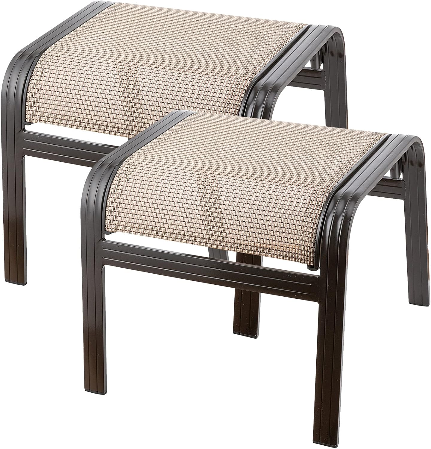 Outdoor Patio Footstools Aluminum Ottomans for Stylish Relaxation