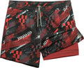 Mens 5ft Gym Running Shorts 2 in 1 with Built-In Liner - Quick Dry