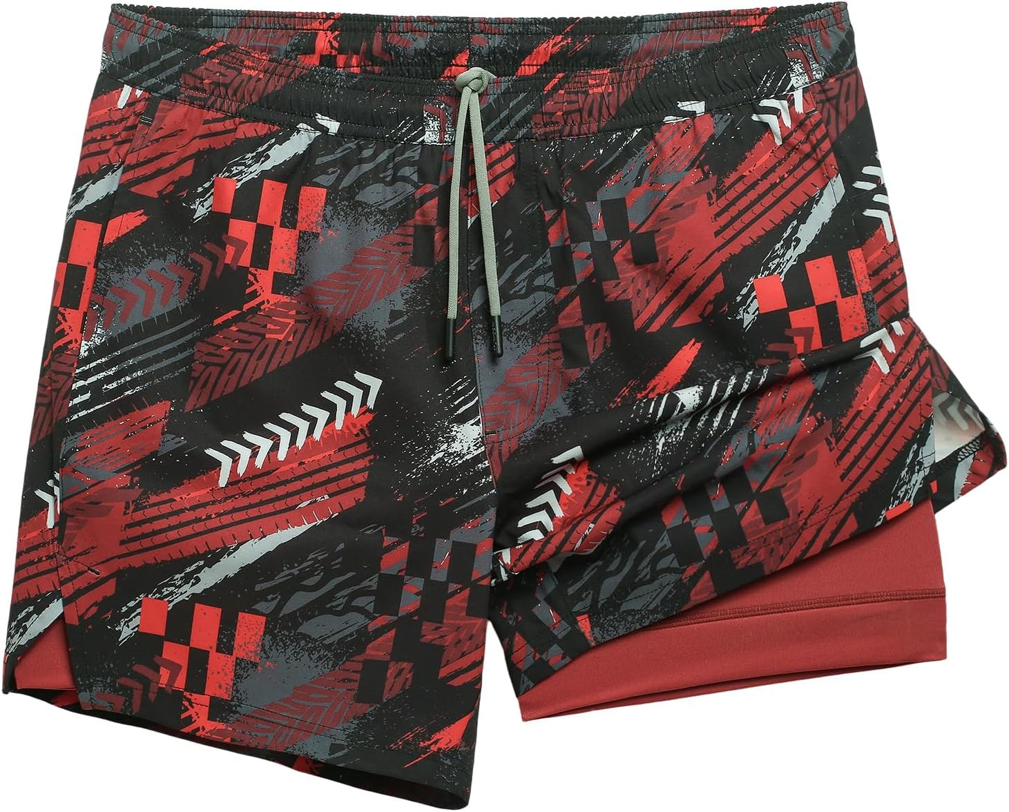 maamgic Mens 5in Gym Running Shorts 2 in 1 Quick Dry Workout