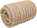 Natural Jute Rope 2 in x 50 ft - Heavy Duty Rope for Swings & Crafts