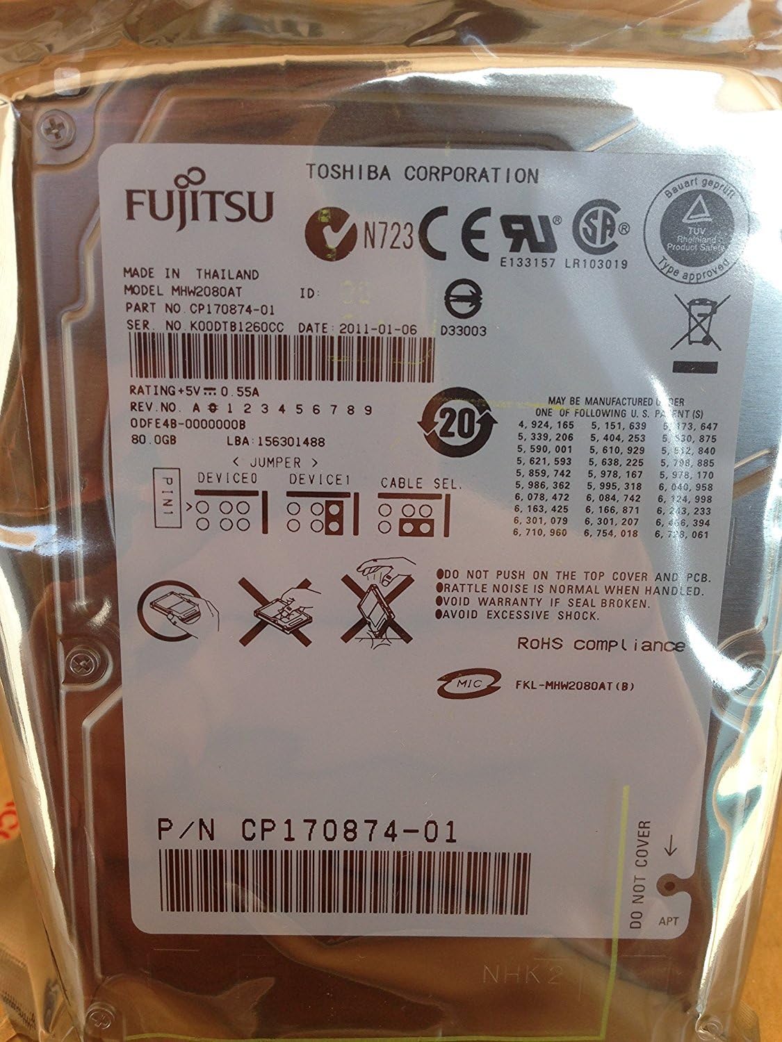 Fujitsu MHW2080AT 80GB IDE Hard Drive with UDMA/100 Speed