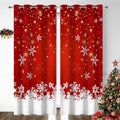 YOSTEV Snowflakes Christmas Curtain 52x84 in 2 Panel Set - Festive