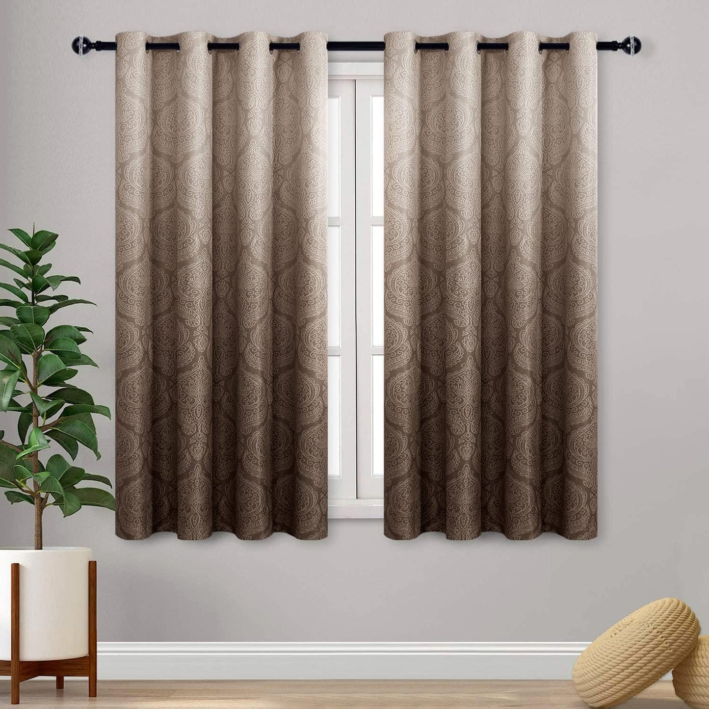 Ombre Blackout Curtains - Damask Thermal Insulated Panels
