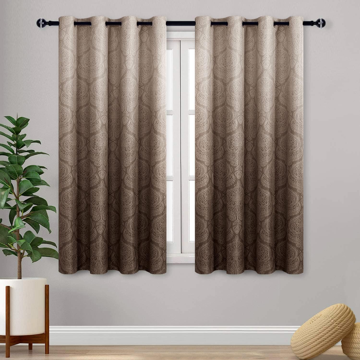 Ombre Blackout Curtains - Damask Thermal Insulated Panels
