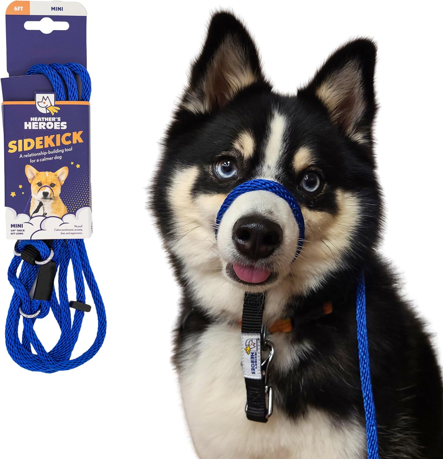 No-Pull Leash for Dogs - Heather's Heroes Sidekick Blue