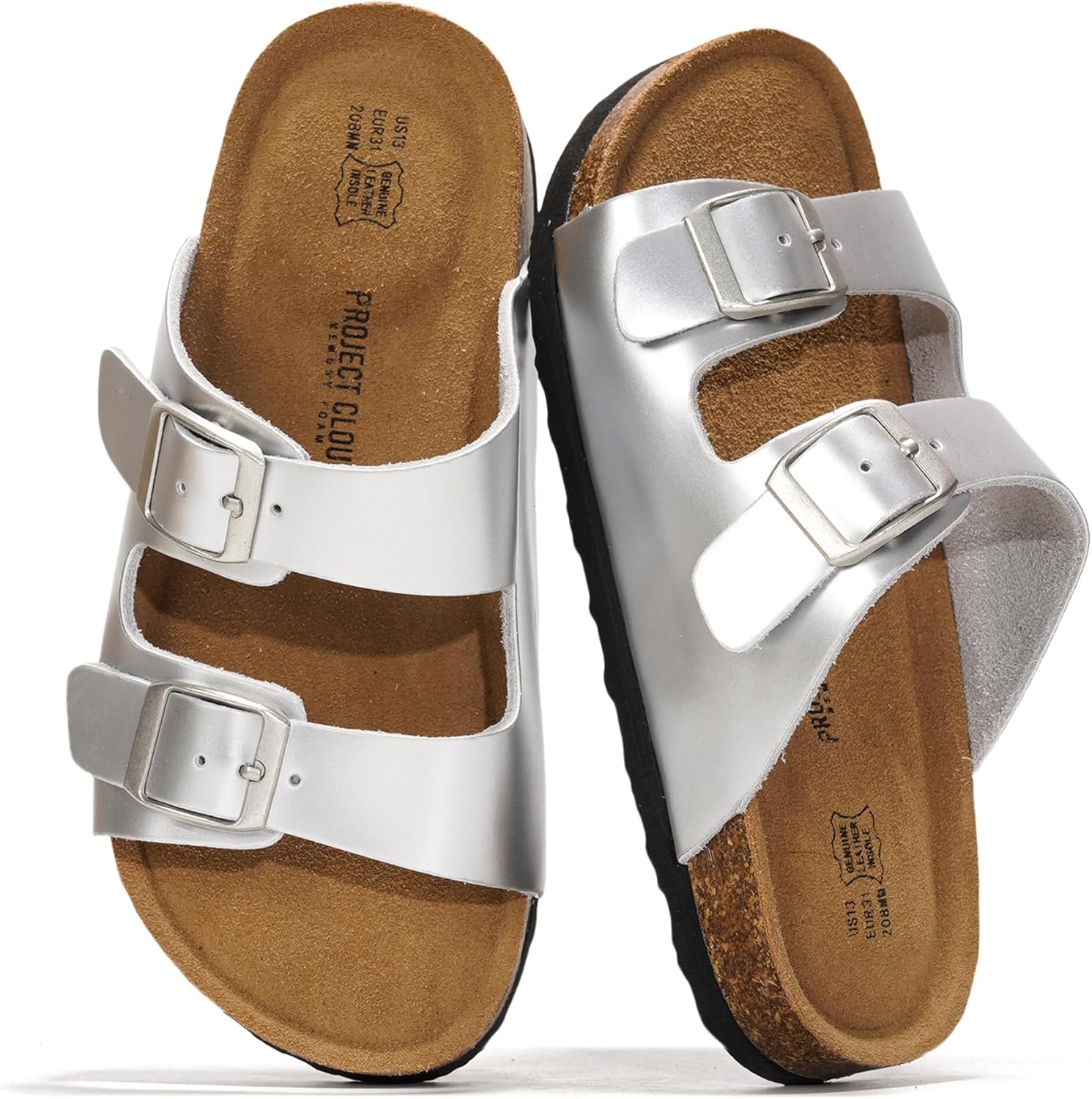 Project Cloud Genuine Leather Slides for Kids - Non-Slip Sandals