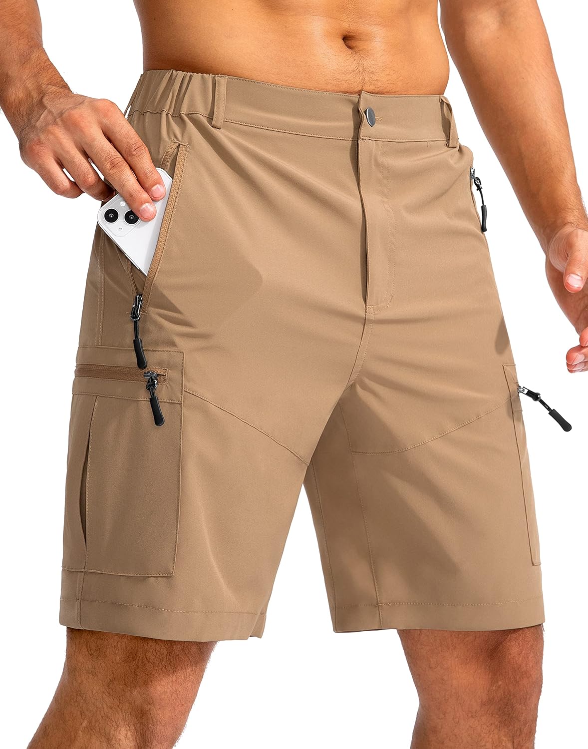Pudolla Men's Hiking Cargo Shorts 9in Lightweight Outdoor Gear