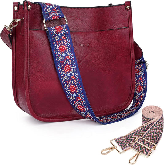 Trendy Vegan Leather Crossbody Bags for Women with Adjustable Straps