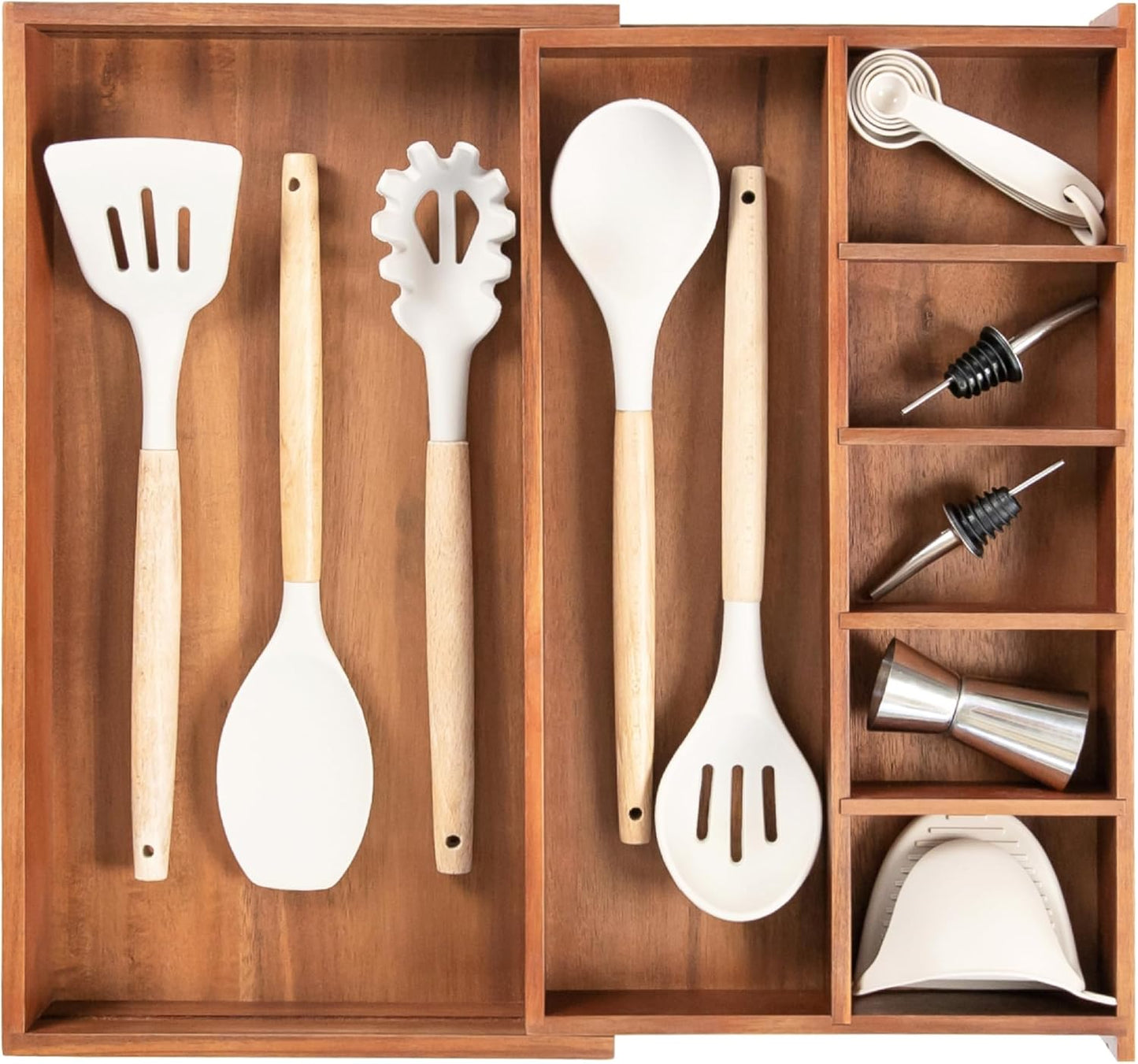 Adjustable Kitchen Drawer Organizer for Utensils and Junk Storage