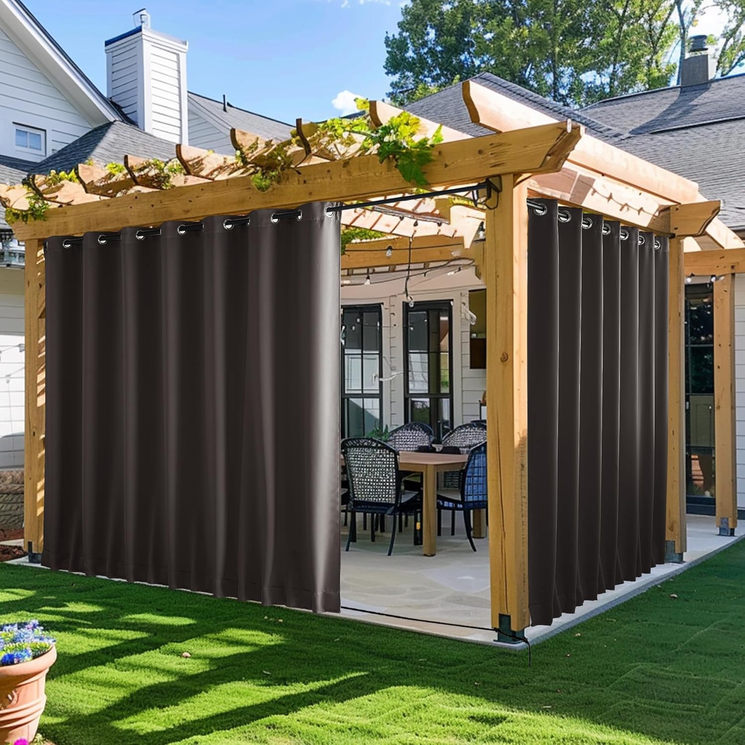 NICETOWN Outdoor Curtains for Patio Waterproof & Windproof