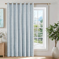 Blue Floral Jacquard Blackout Curtains 84 in - Heavy Chenille Panel