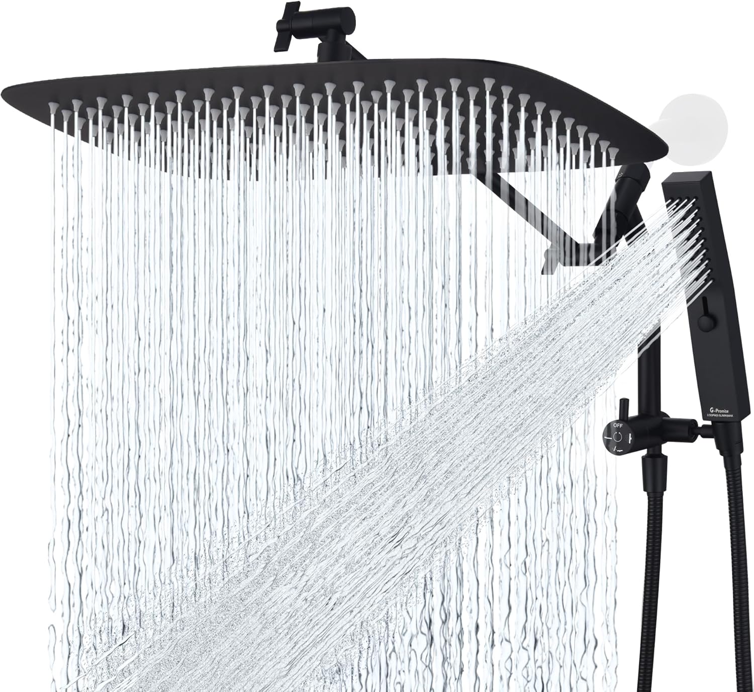 G-Promise All Metal 16 Inch Shower Head with Massage Mode
