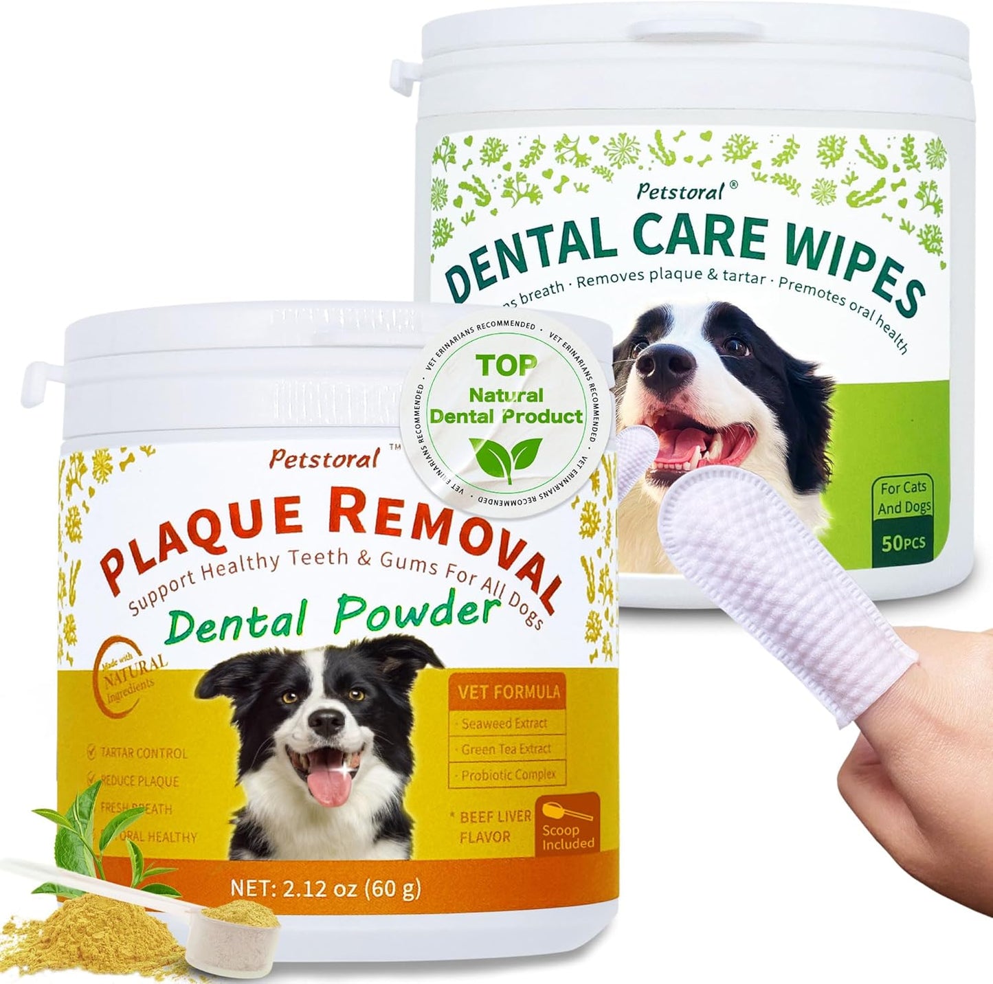 Dental Cleaning Kit for Pets with Probiotic and Wipes