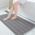 Chenille Striped Bathroom Rug 47x24 - Extra Thick Absorbent Mat