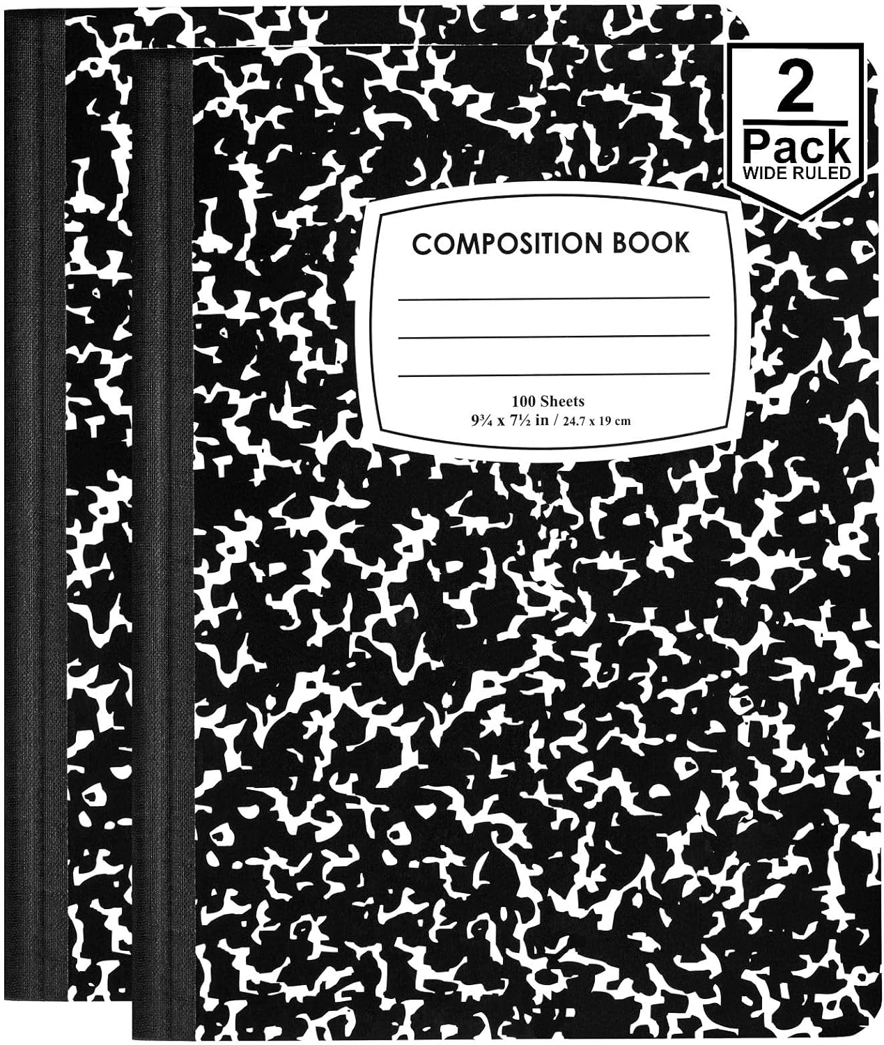 ENVO Black Marble Wide Ruled Notebook Pack