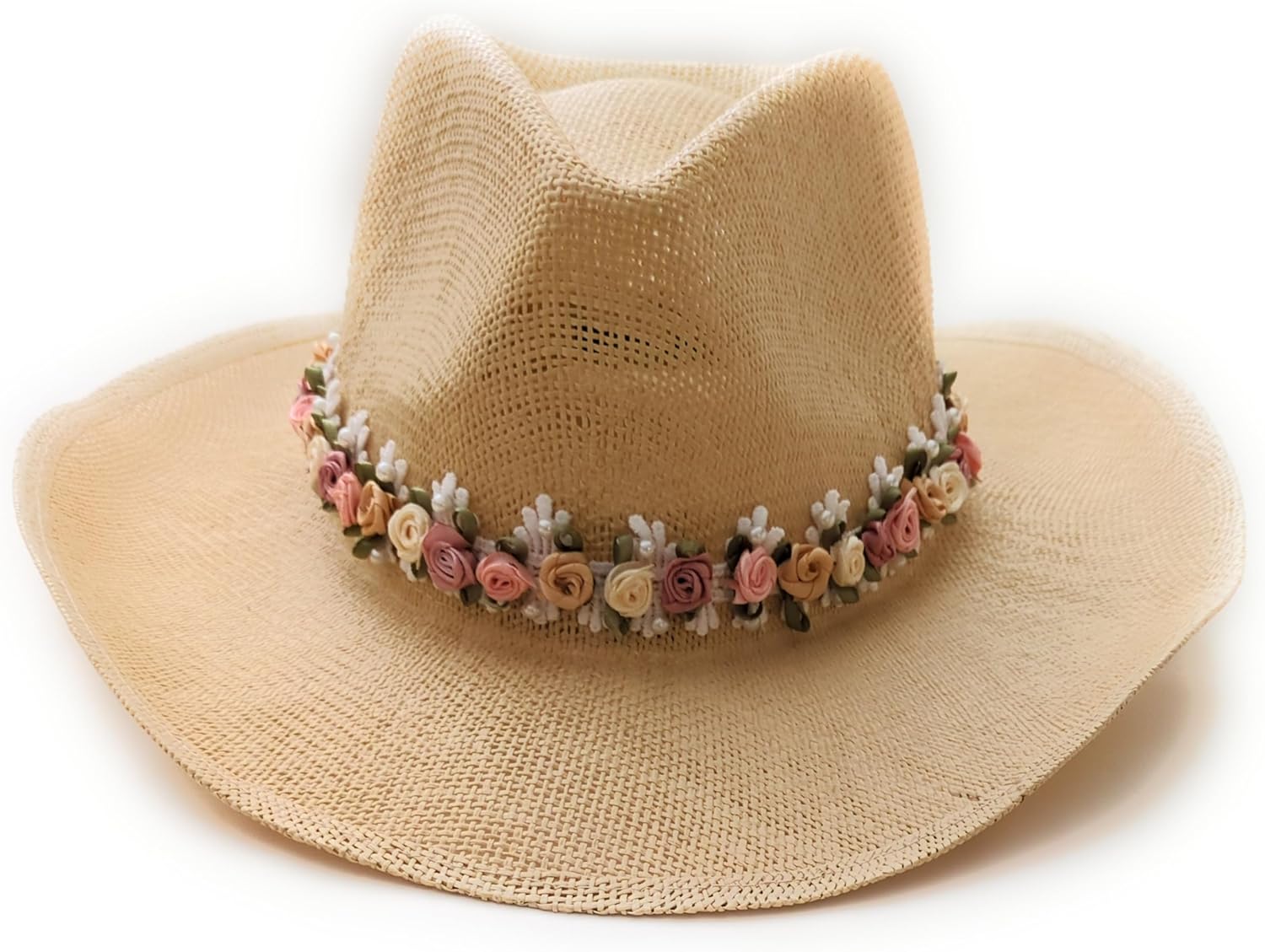 Mini Satin Roses Lace Hatband for Stylish Sun Hats and Cowgirl