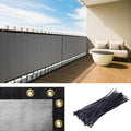 Balcony Privacy Screen 3 ft x 113 ft Grey - Heavy Duty Shade