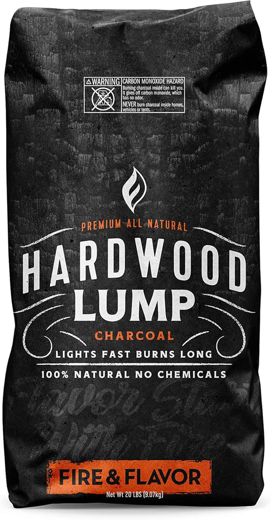Premium All Natural Hardwood Lump Charcoal for Grilling & Smoking