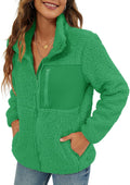 VVK Women's Faux Shearling Shaggy Full Zip Jacket - Cozy Patchwork