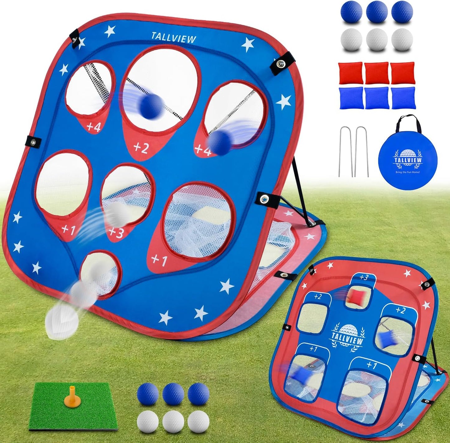 Portable 2-in-1 Golf Chipping & Corn Hole Set for Fun Everywhere!