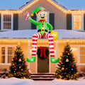 12FT Christmas Inflatable Sitting Elf - Giant Yard Decor