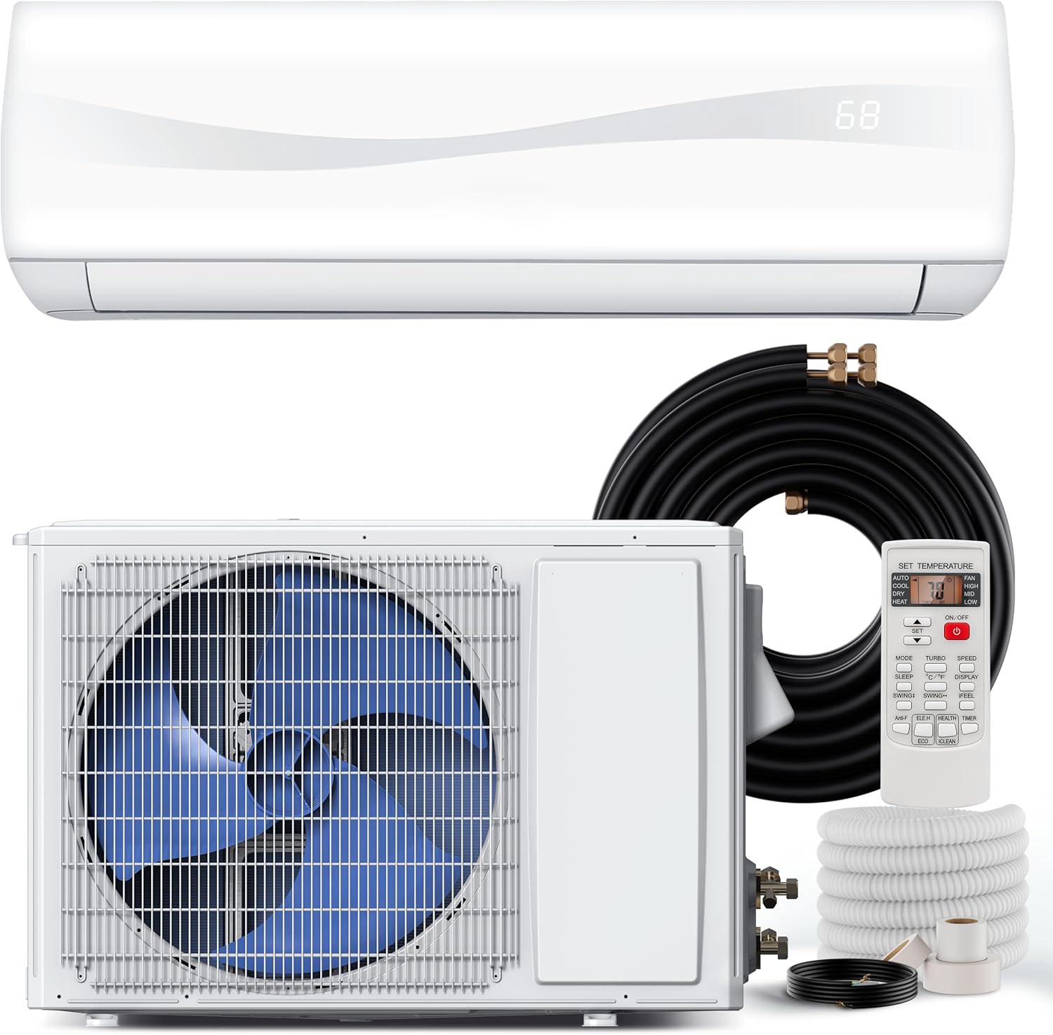 Energy Efficient 12000BTU Mini Split AC/Heater by SIMOE - Cools 750 Sq. Ft