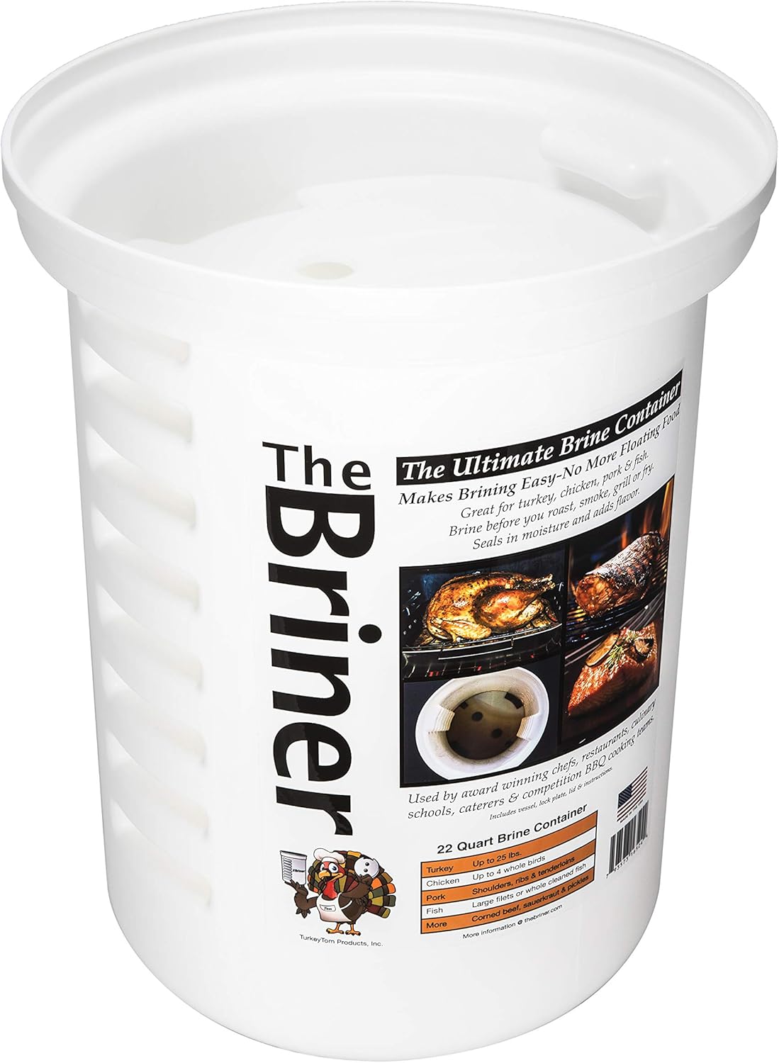 The Briner 22 Quart Brine Container for Perfectly Brined Foods