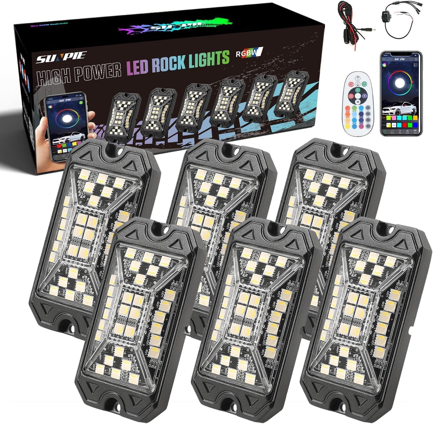 Vibrant Full Angle RGBW Rock Lights for Trucks and ATVs