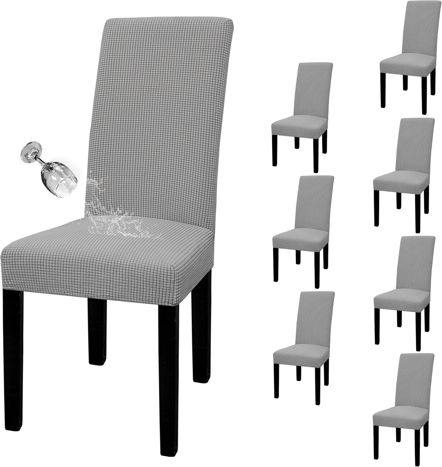 Waterproof Dining Room Chair Cover Set of 8 for Easy Protection