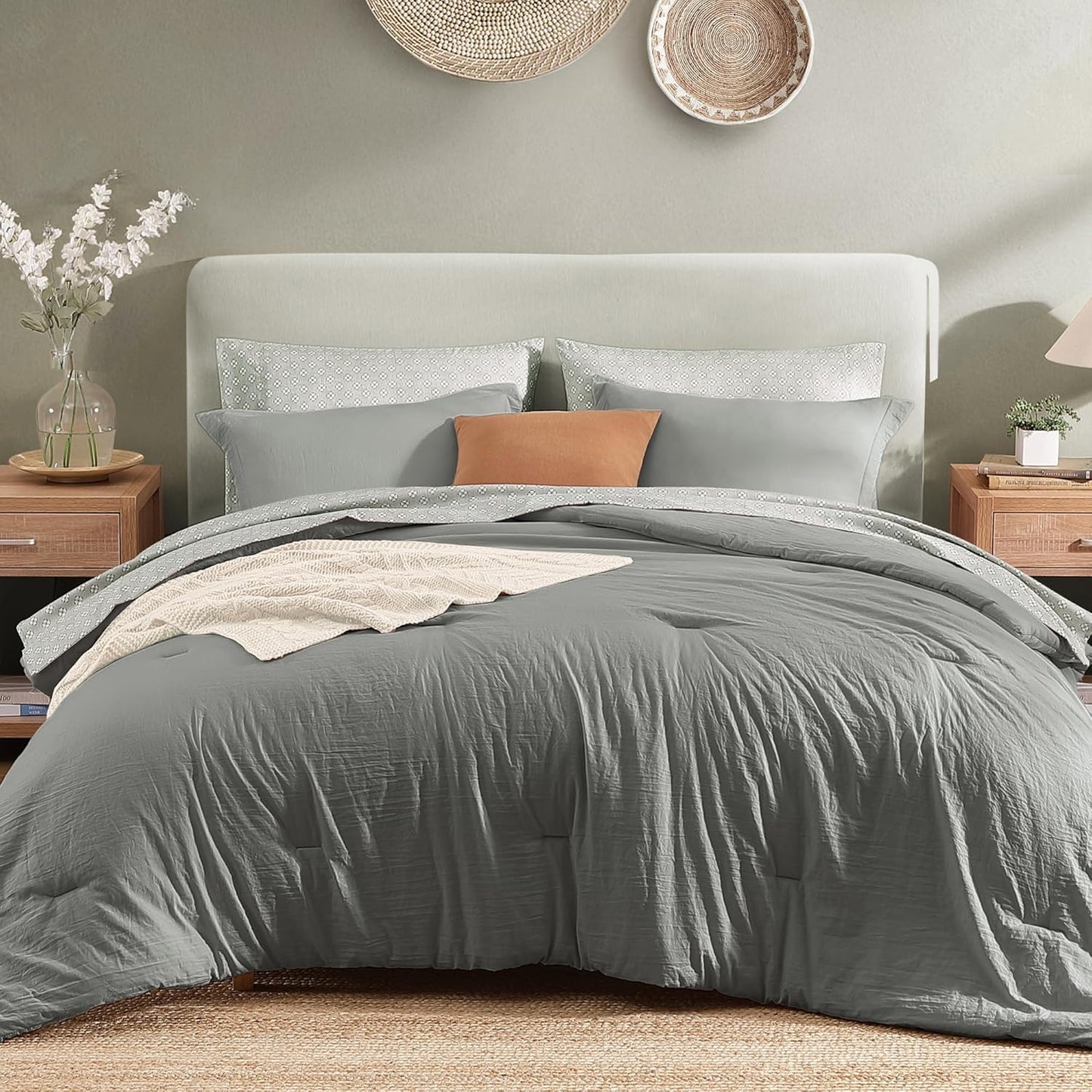 Monbix King Size Comforter Set - 7 Pieces for Ultimate Comfort