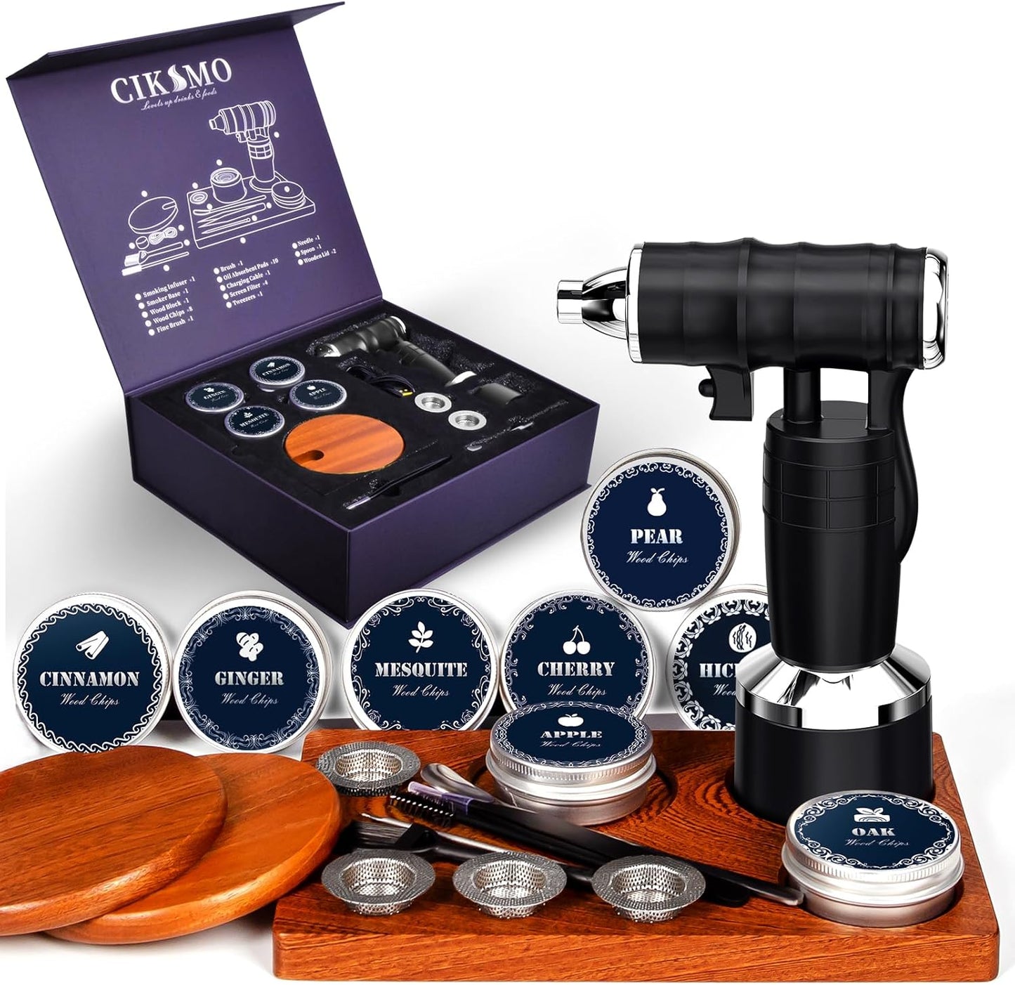 Rechargeable Electric Cocktail Smoker Kit - Smoked Drink Infuser