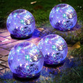 Solar Garden Lights Outdoor Cracked Glass Ball 4 Pack - Multicolor