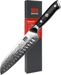 SHAN ZU Chef Knife Santoku 7 in - Sharp 67-Layer Damascus Knife