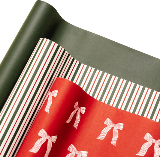 Merry Market Christmas Wrapping Paper Rolls for Holiday Gifts