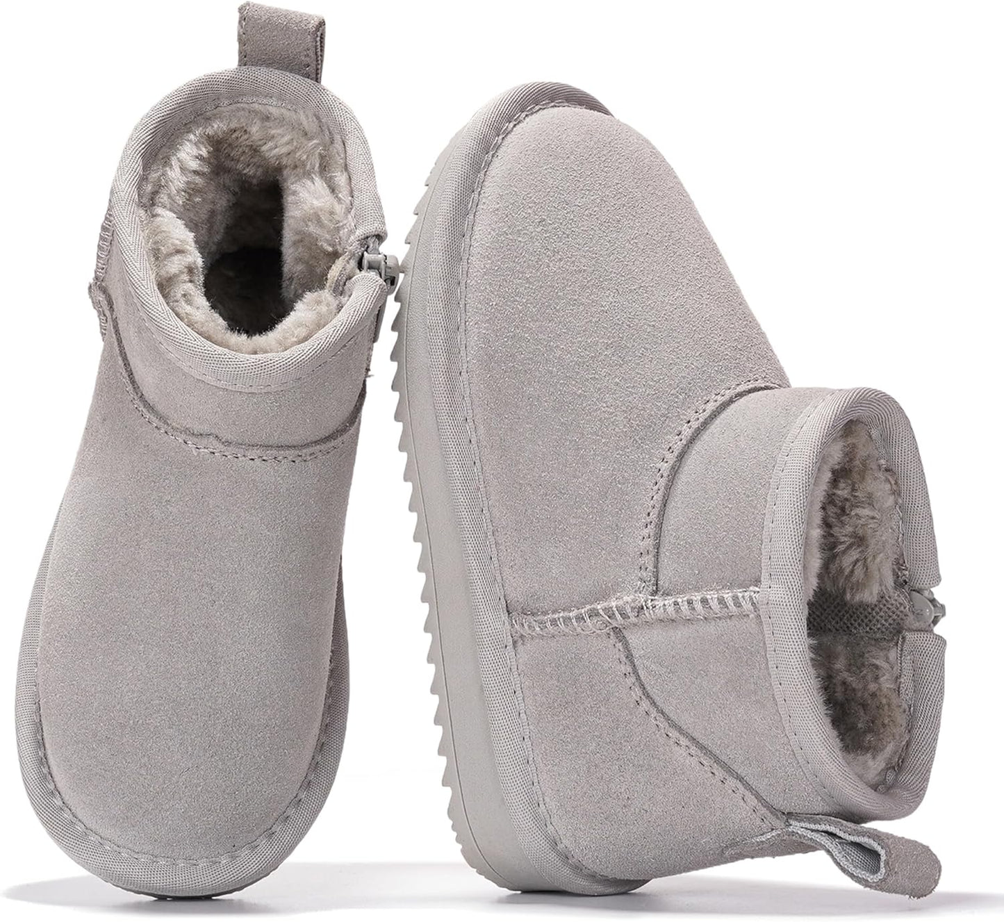 Genuine Leather Girls Boots with Memory Foam for Winter Comfort