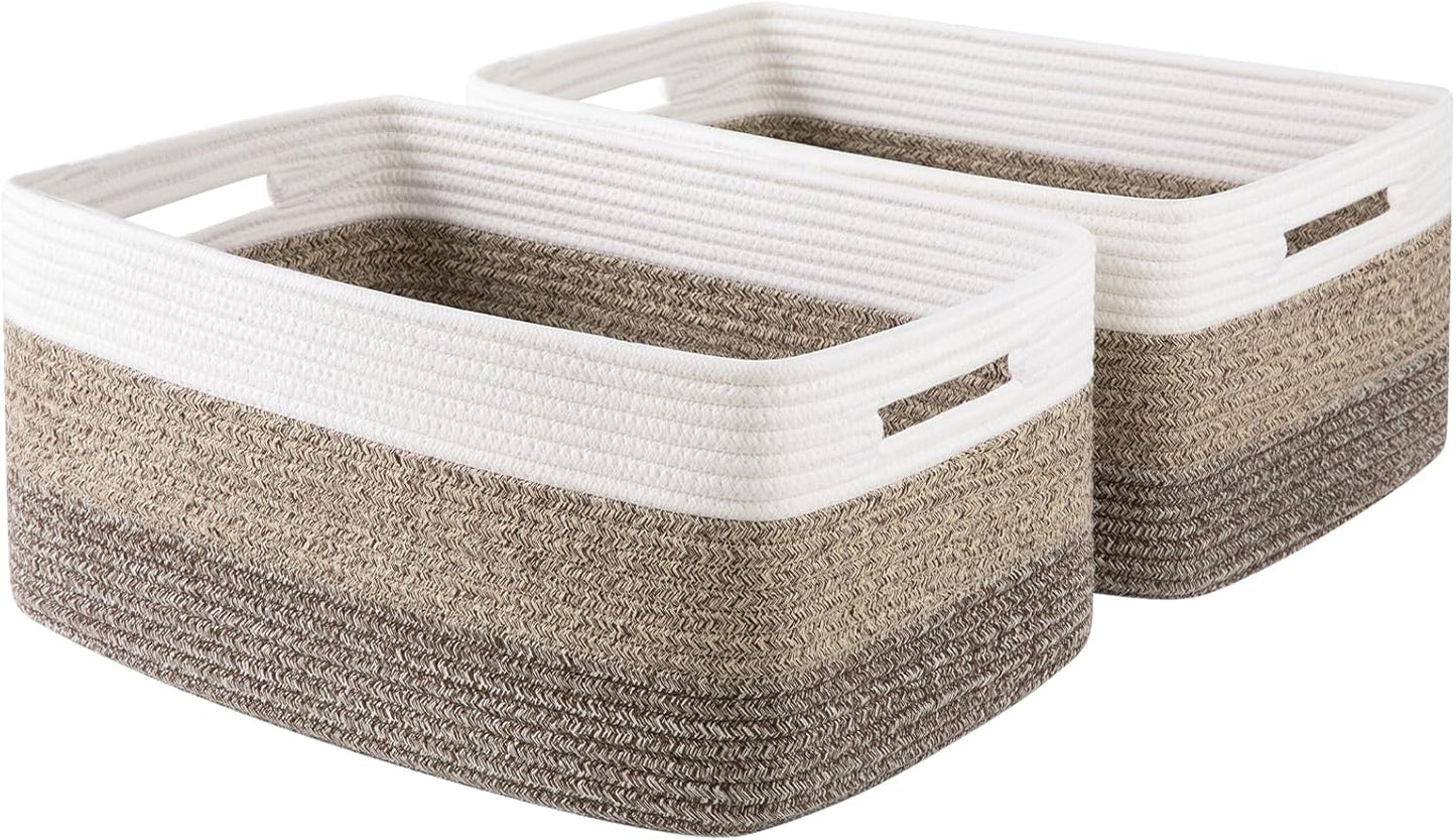 Large Storage Basket for Organizing Clothes and Toys, 2 Pack