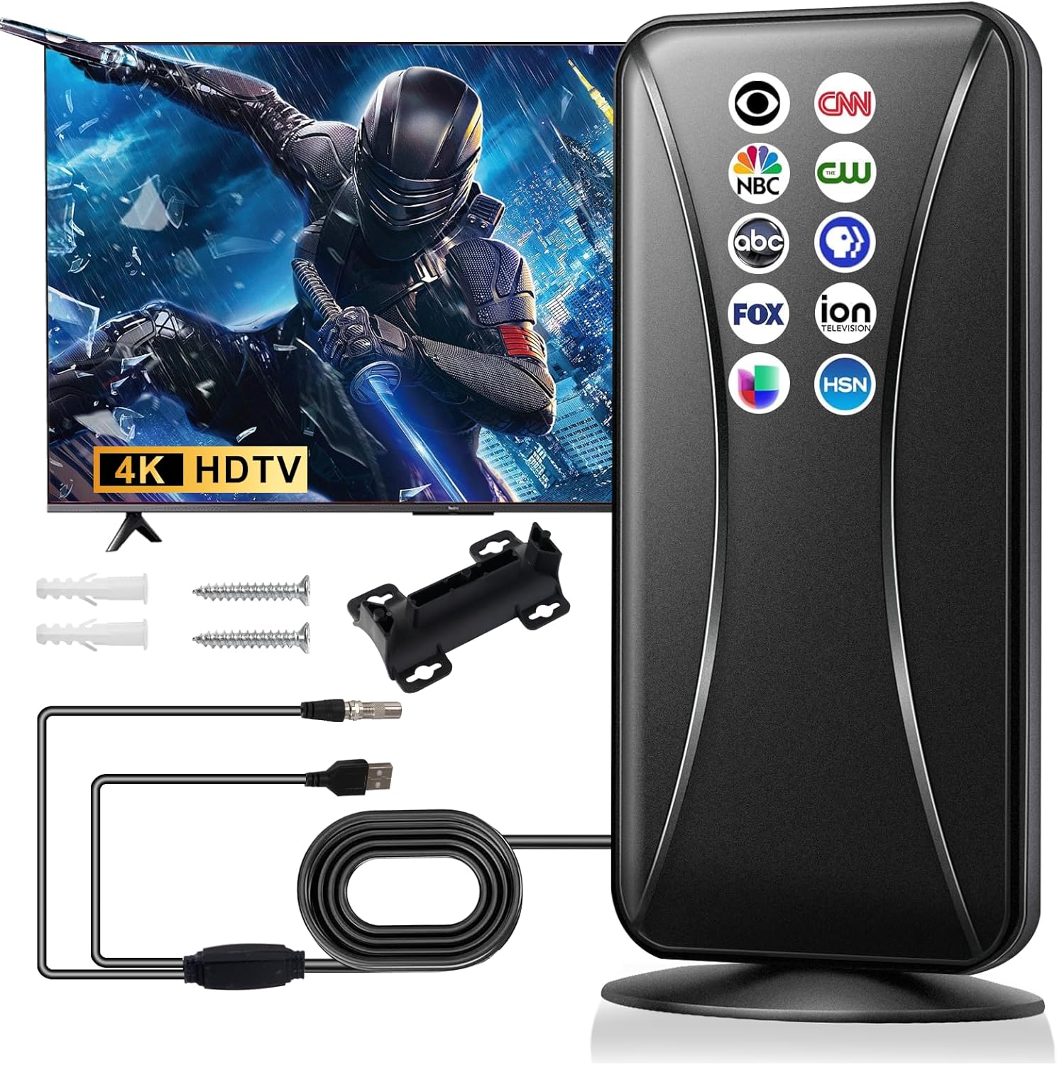 1600+ Miles Smart TV Antenna: 4k Support