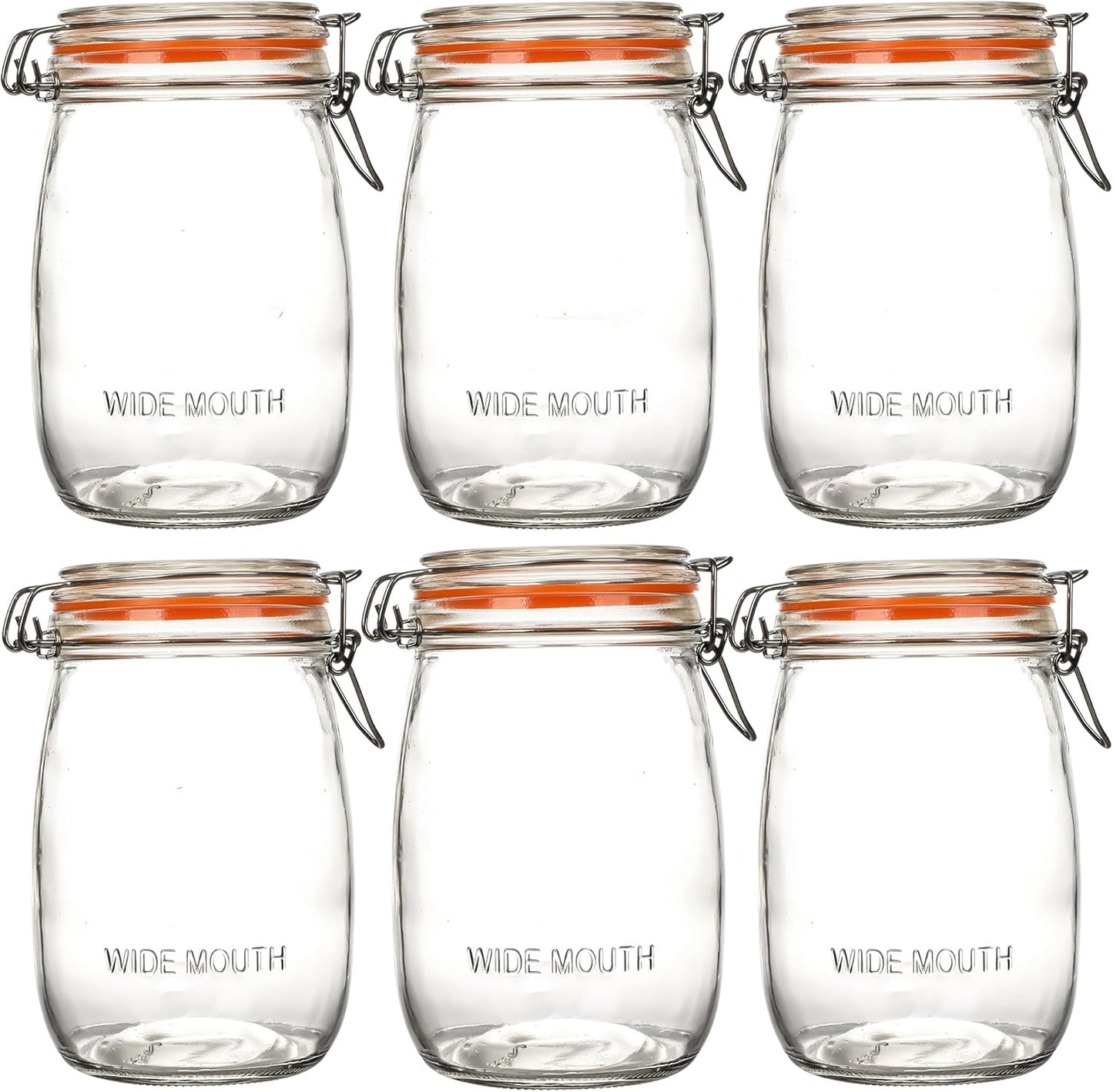 Wide Mouth Mason Jars 32oz with Airtight Lid for Storage
