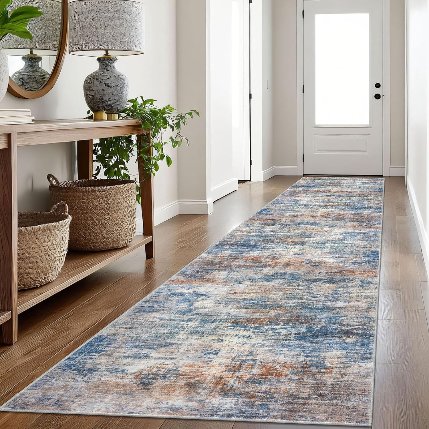 IOHOUZE Abstract Runner Rug 3x16 Ft for Hallways and Kitchens