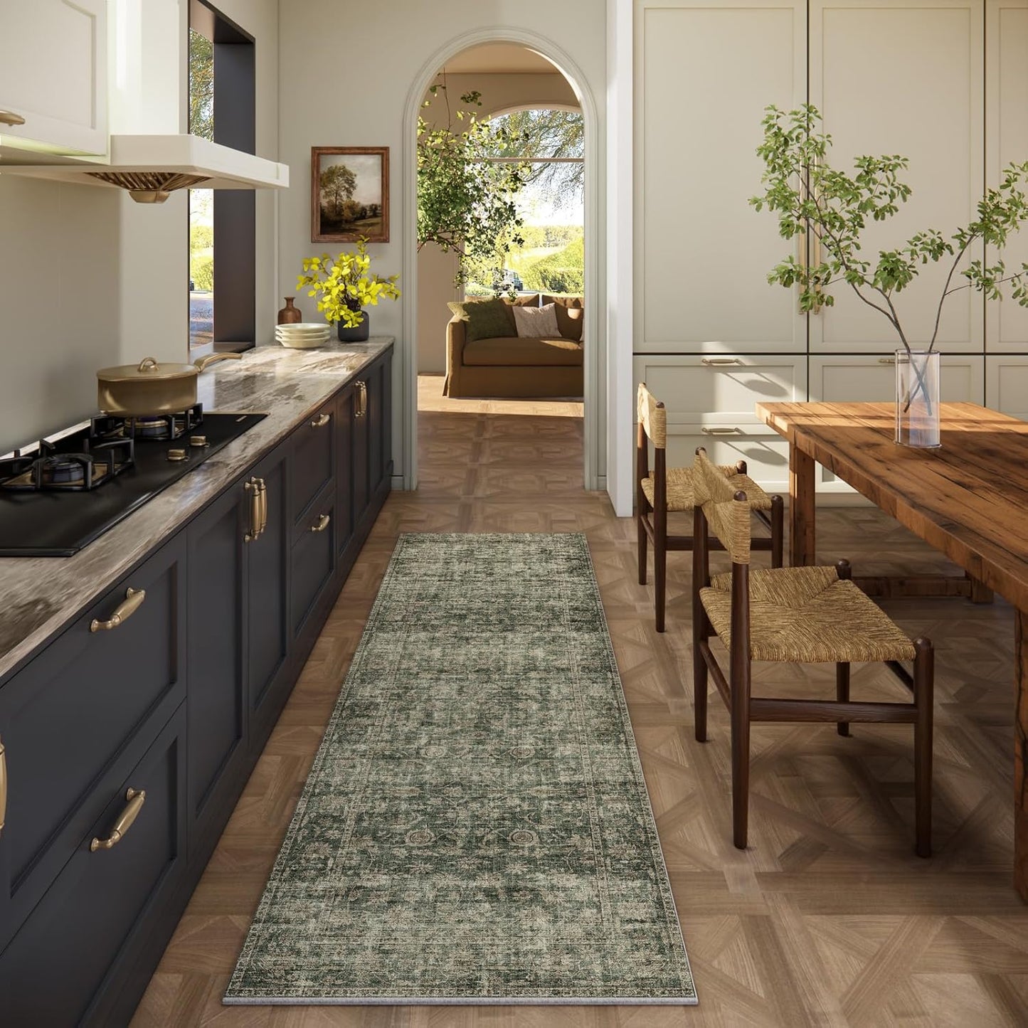 Machine Washable Rug Runners for Hallways: Soft Boho Carpet