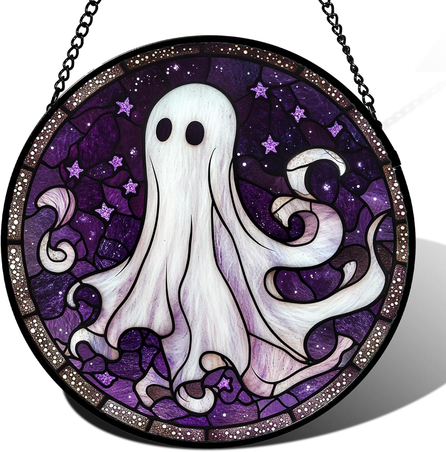 Stained Glass Window Hanging for Halloween Decor and Gifts