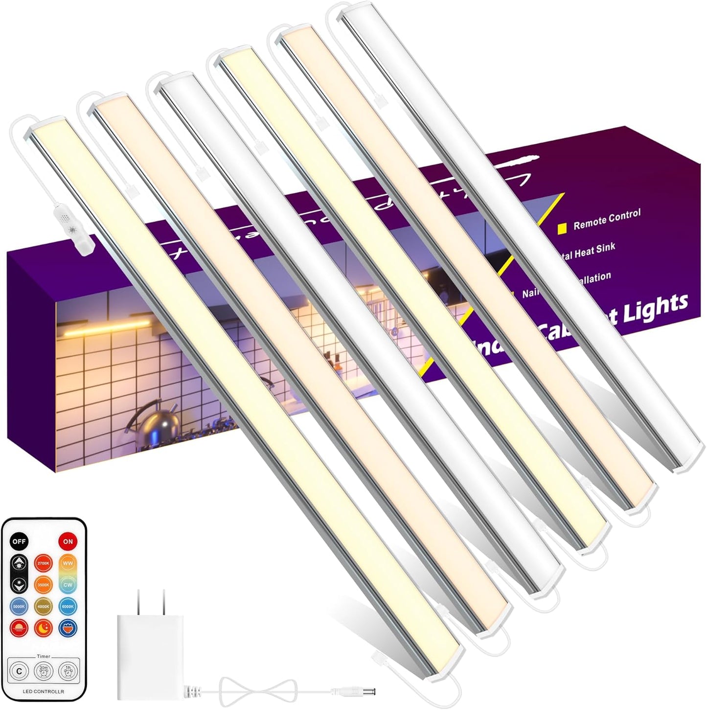 maylit Under Cabinet Lights Plug in - Super Bright Multi-Color